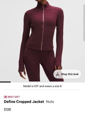 Lululemon Define Cropped Jacket - Deep Burgundy